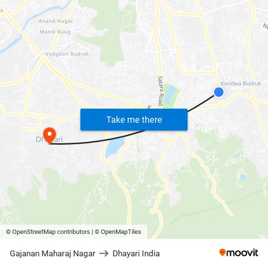 Gajanan Maharaj Nagar to Dhayari India map