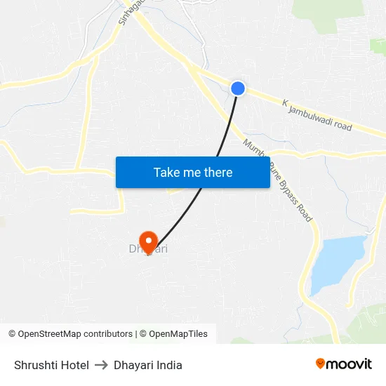 Shrushti Hotel to Dhayari India map