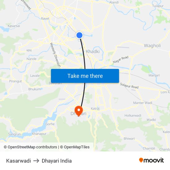 Kasarwadi to Dhayari India map