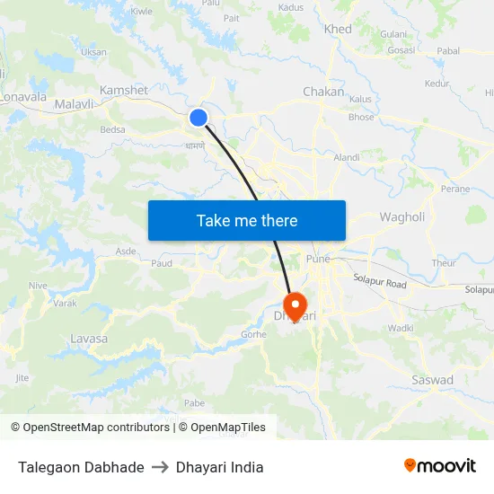 Talegaon Dabhade to Dhayari India map