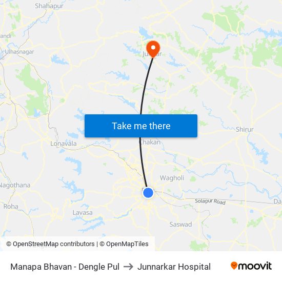 Manapa Dengle Pul Bus Station to Junnarkar Hospital map