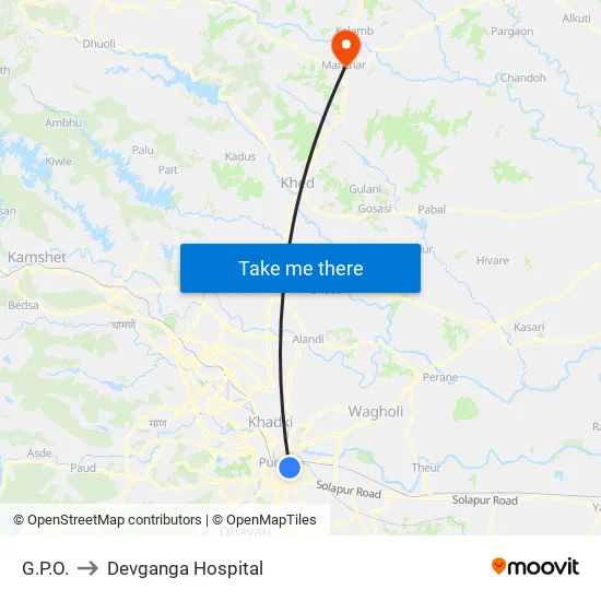 GPO to Devganga Hospital map