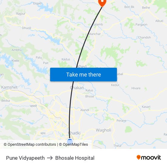 Pune Vidyapeeth Main Gate to Bhosale Hospital map