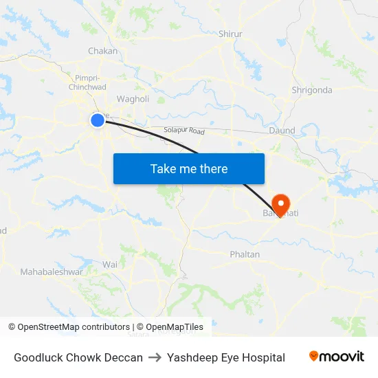 Goodluck Chowk Deccan to Yashdeep Eye Hospital map