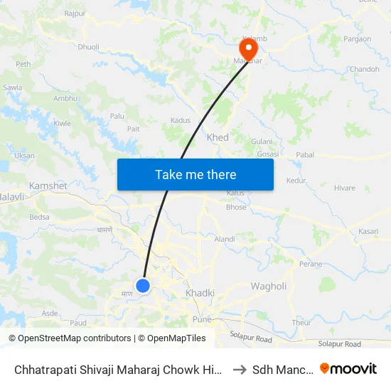 Shivaji Maharaj Chowk Hinjawadi to Sdh Manchar map