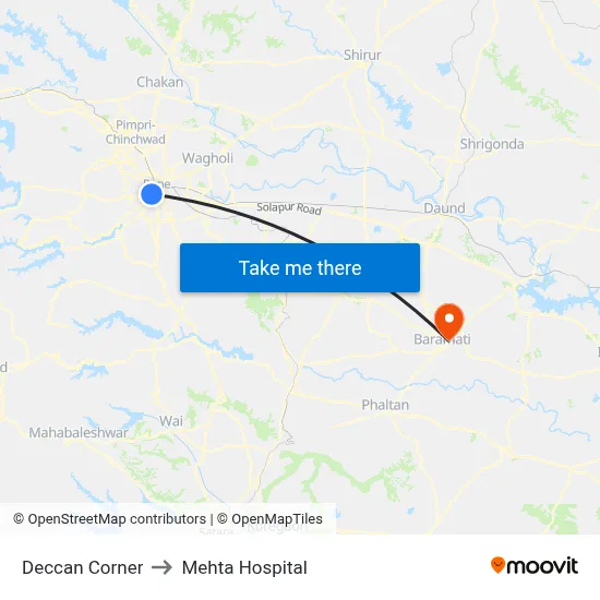 Deccan Corner to Mehta Hospital map