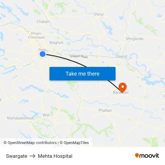 Swargate to Mehta Hospital map