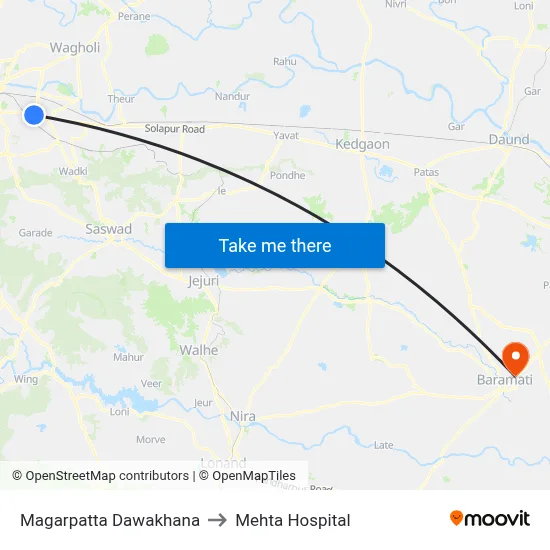Magarpatta Dawakhana to Mehta Hospital map