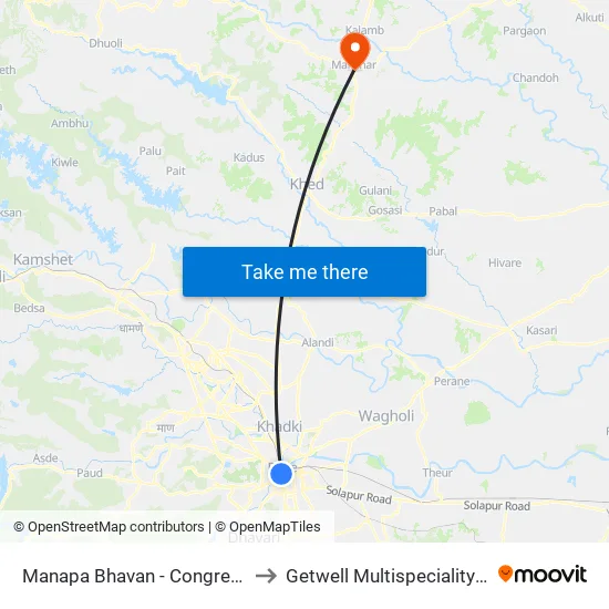 Ma.Na.Pa Congress Bhavan to Getwell Multispeciality Hospital map