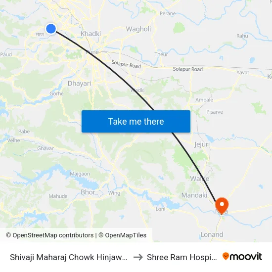 Shivaji Maharaj Chowk Hinjawadi to Shree Ram Hospital map
