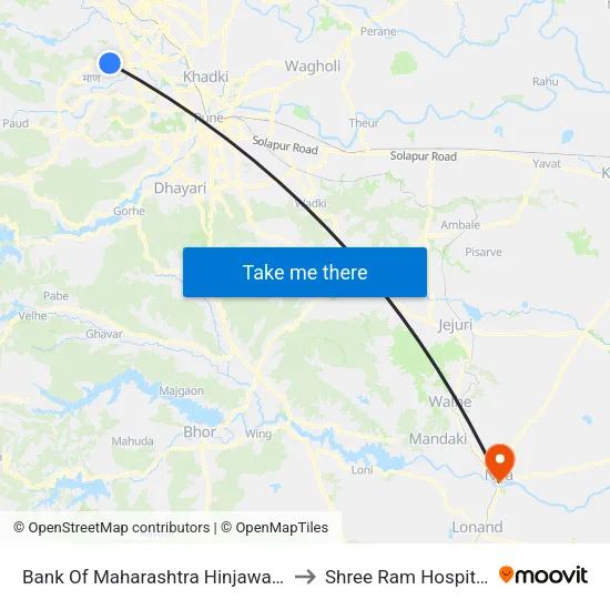 Bank Of Maharashtra Hinjawadi to Shree Ram Hospital map