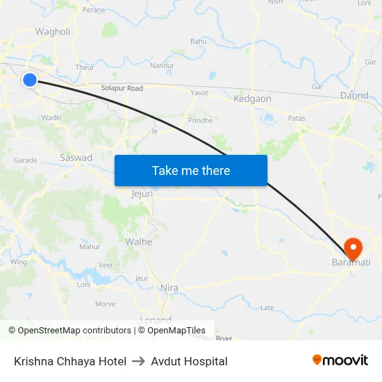 Krishna Chhaya Hotel to Avdut Hospital map