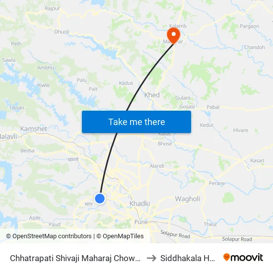 Shivaji Maharaj Chowk Hinjawadi to Siddhakala Hospital map