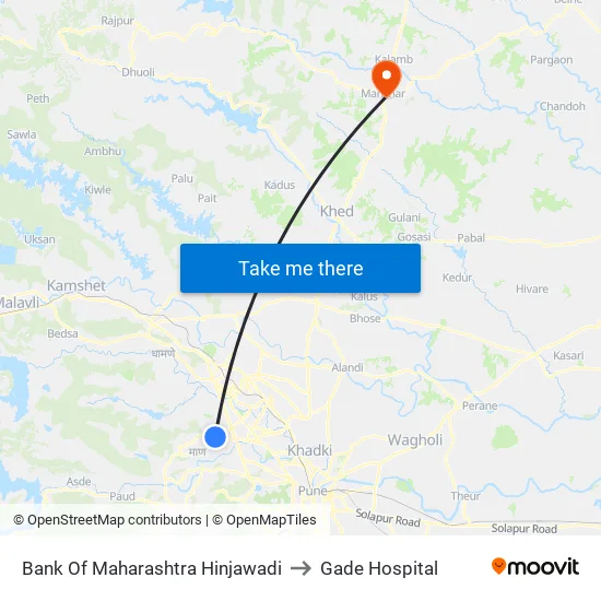 Bank Of Maharashtra Hinjawadi to Gade Hospital map