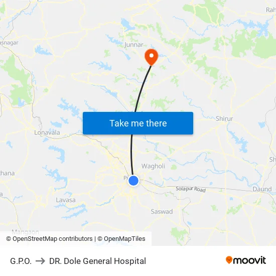 GPO to DR. Dole General Hospital map