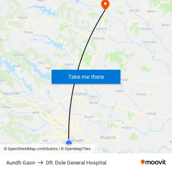 Aundh Gaon to DR. Dole General Hospital map