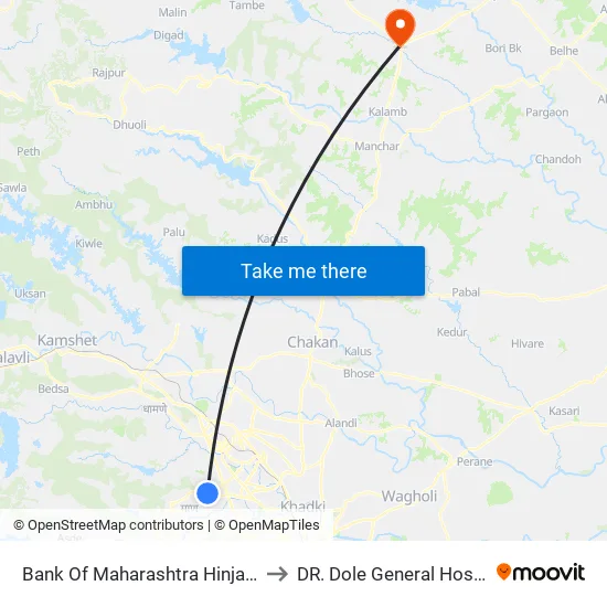 Bank Of Maharashtra Hinjawadi to DR. Dole General Hospital map