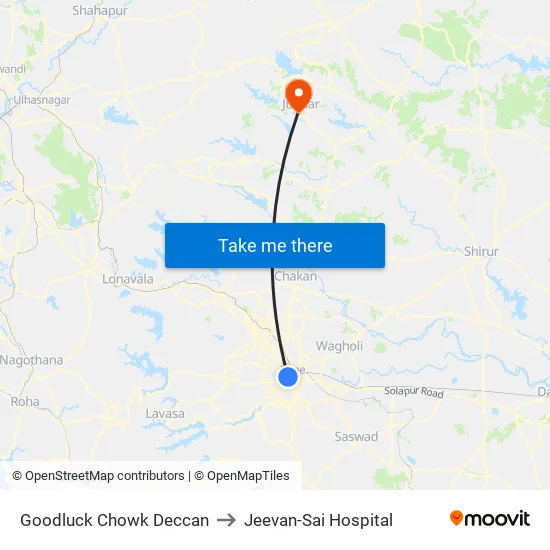 Goodluck Chowk Deccan to Jeevan-Sai Hospital map
