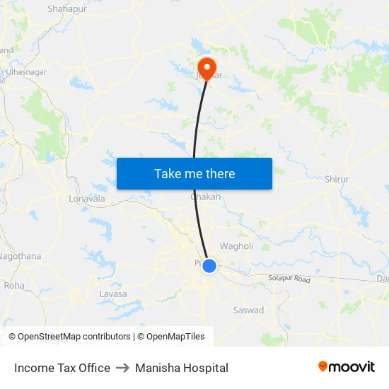 Income Tax Office to Manisha Hospital map
