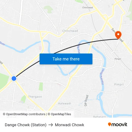 Dange Chowk (Station) to Morwadi Chowk map