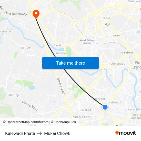Kalewadi Phata to Mukai Chowk map