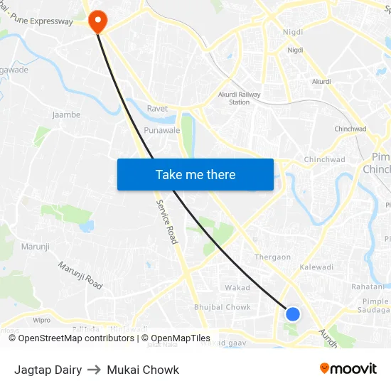 Jagtap Dairy to Mukai Chowk map
