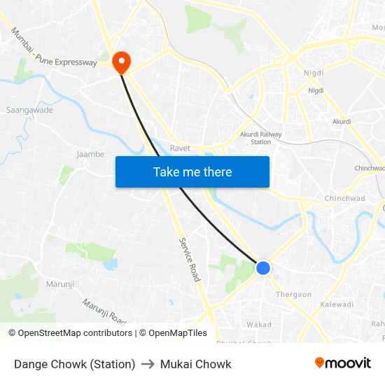 Dange Chowk (Station) to Mukai Chowk map
