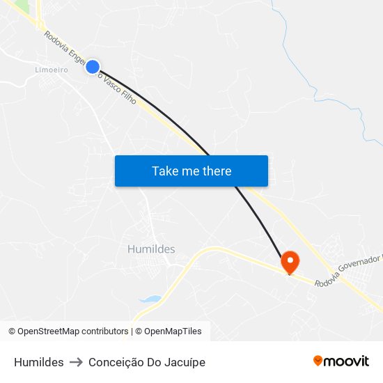 Humildes to Conceição Do Jacuípe map