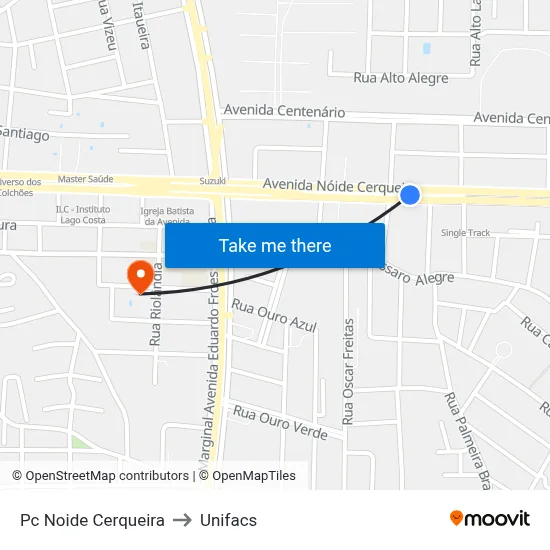 Pc Noide Cerqueira to Unifacs map