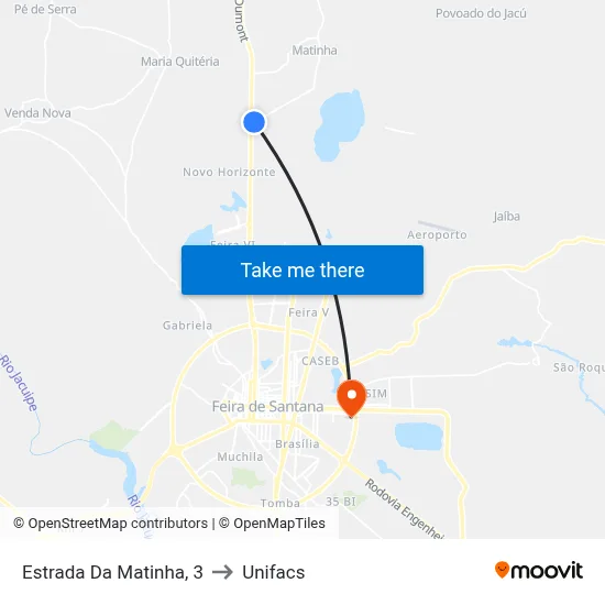 Estrada Da Matinha, 3 to Unifacs map