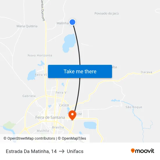 Estrada Da Matinha, 14 to Unifacs map