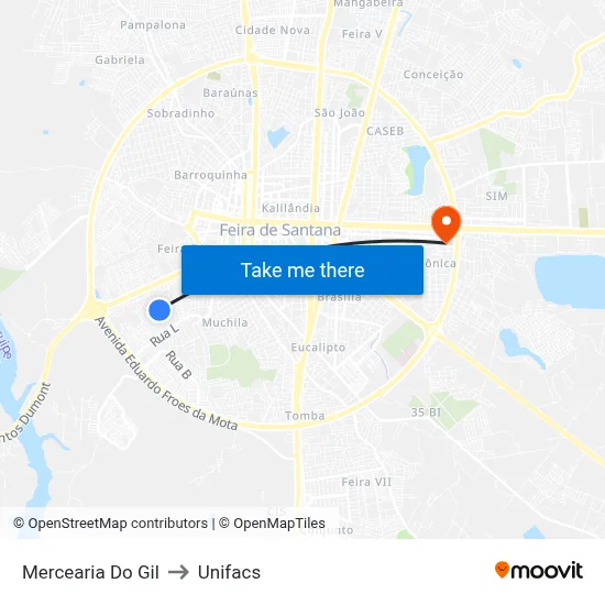 Mercearia Do Gil to Unifacs map
