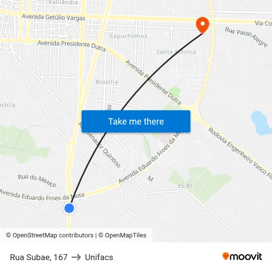 Rua Subae, 167 to Unifacs map
