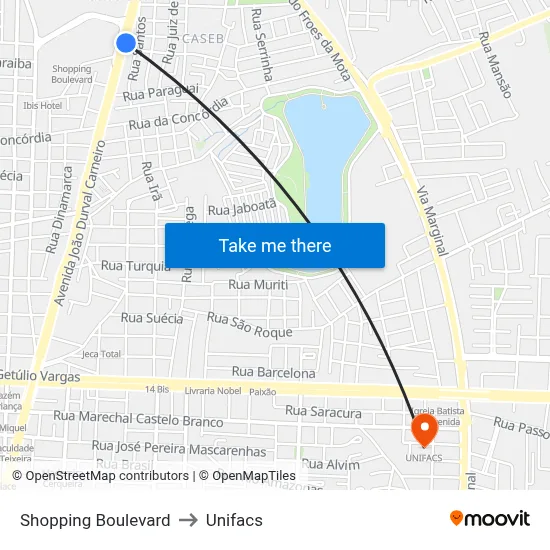 Shopping Boulevard to Unifacs map