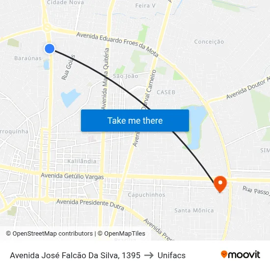 Avenida José Falcão Da Silva, 1395 to Unifacs map