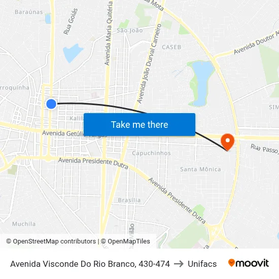 Avenida Visconde Do Rio Branco, 430-474 to Unifacs map