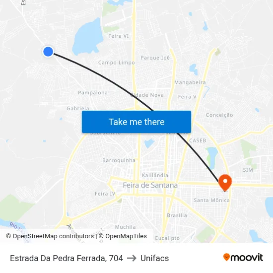 Estrada Da Pedra Ferrada, 704 to Unifacs map