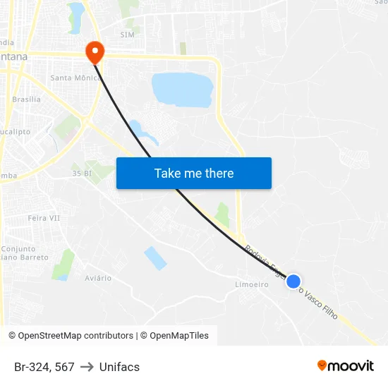 Br-324, 567 to Unifacs map