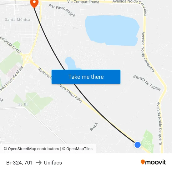Br-324, 701 to Unifacs map