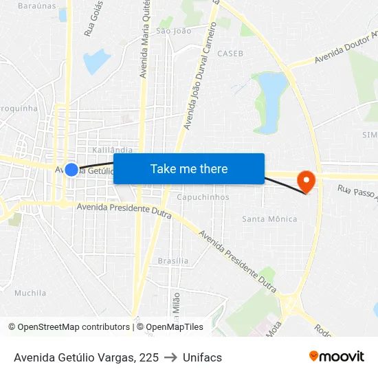 Avenida Getúlio Vargas, 225 to Unifacs map