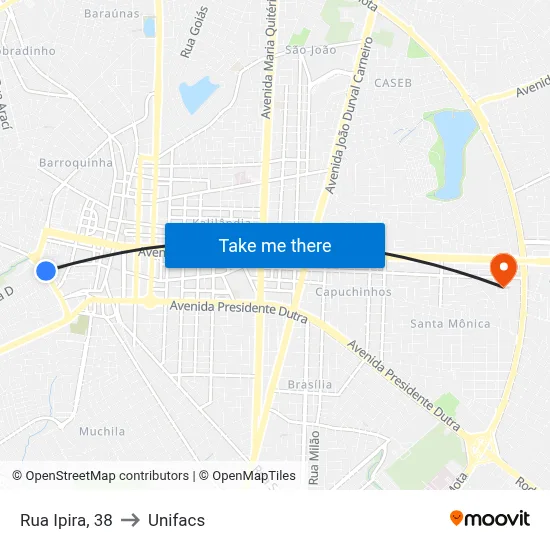 Rua Ipira, 38 to Unifacs map