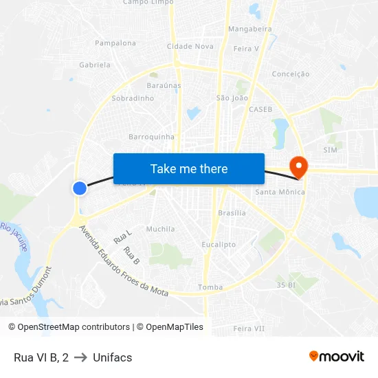 Rua Vl B, 2 to Unifacs map