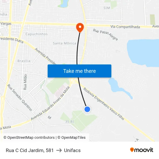 Rua C Cid Jardim, 581 to Unifacs map