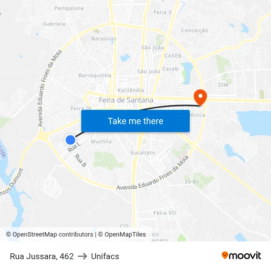 Rua Jussara, 462 to Unifacs map