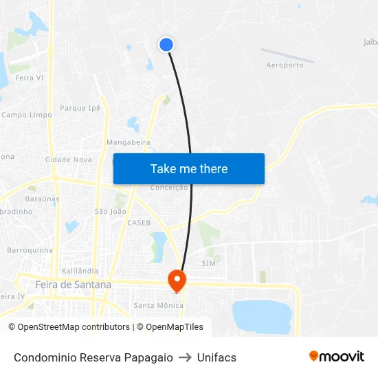 Condominio Reserva Papagaio to Unifacs map