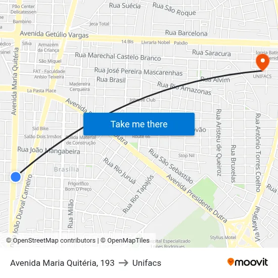 Avenida Maria Quitéria, 193 to Unifacs map