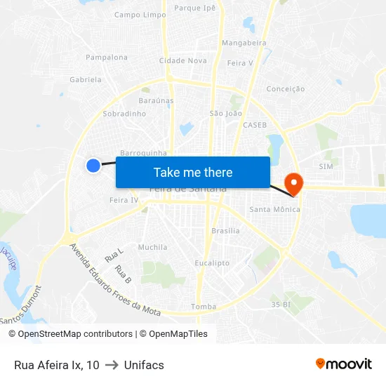 Rua Afeira Ix, 10 to Unifacs map