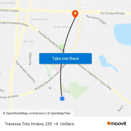 Travessa Três Irmãos, 235 to Unifacs map
