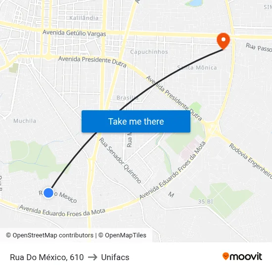 Rua Do México, 610 to Unifacs map