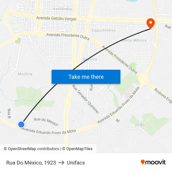 Rua Do México, 1923 to Unifacs map